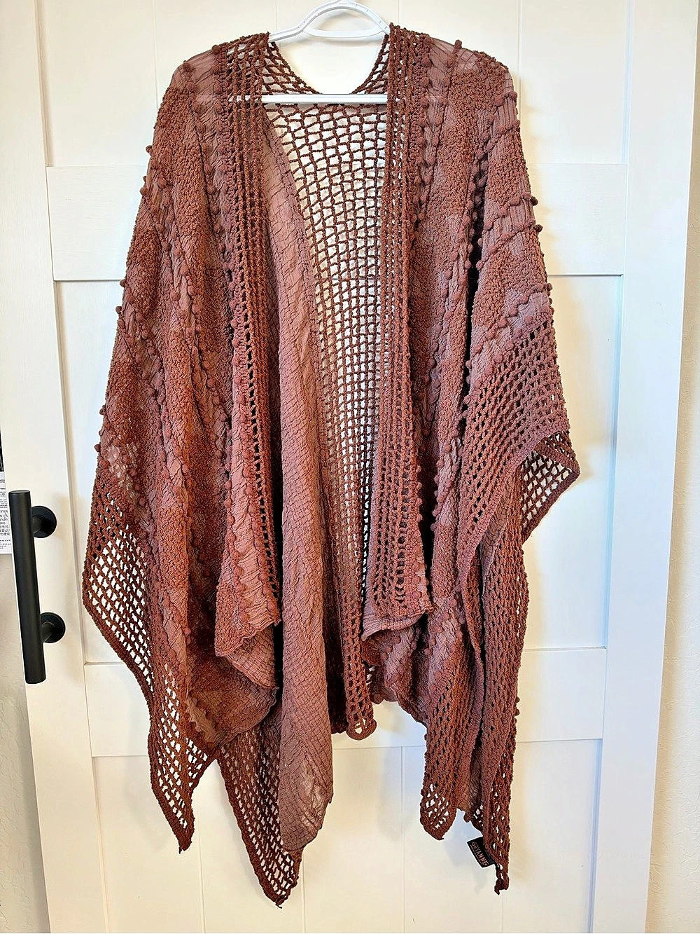 Shyanne Open Front Crochet Shrug in Brown Like New